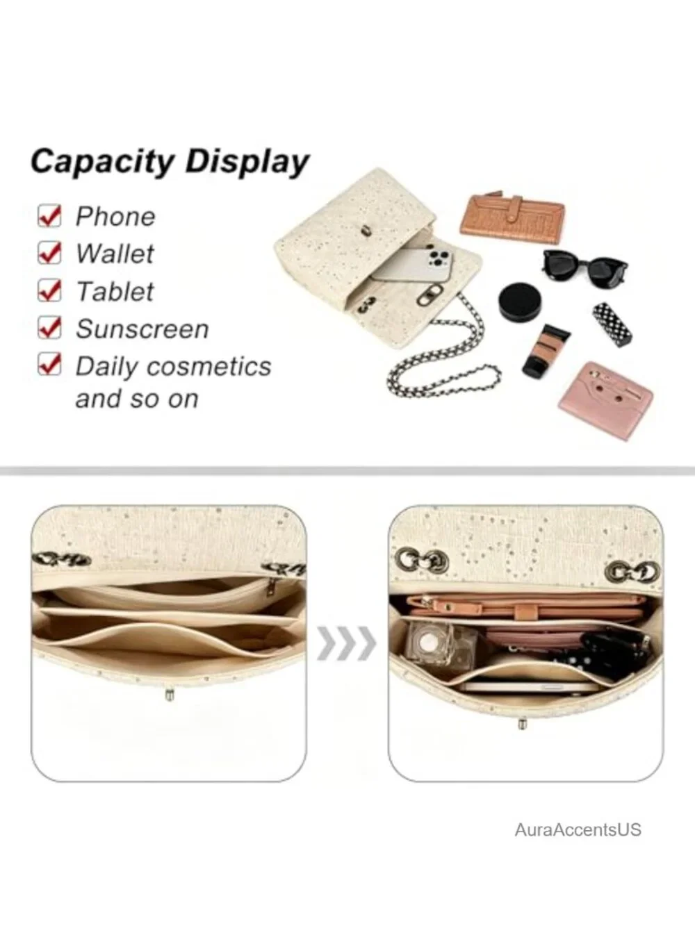 Tweed Quilted Crossbody Bag Flap Evening Clutch Purse
